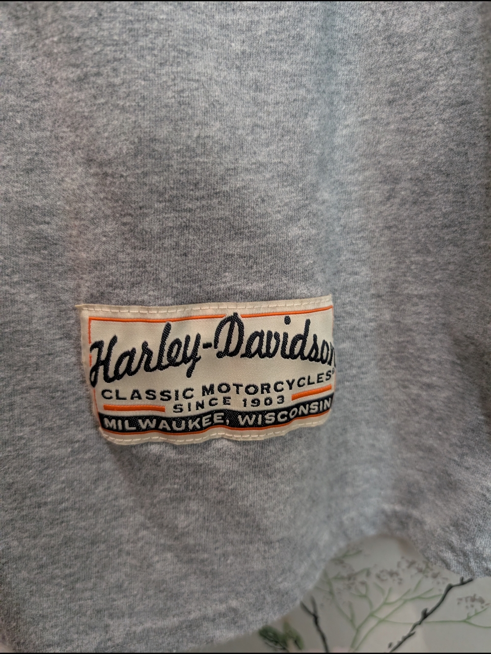 Harley-Davidson Grey and Navy Las Vegas Baseball-Style Shirt VINTAGE - Picture 3 of 8